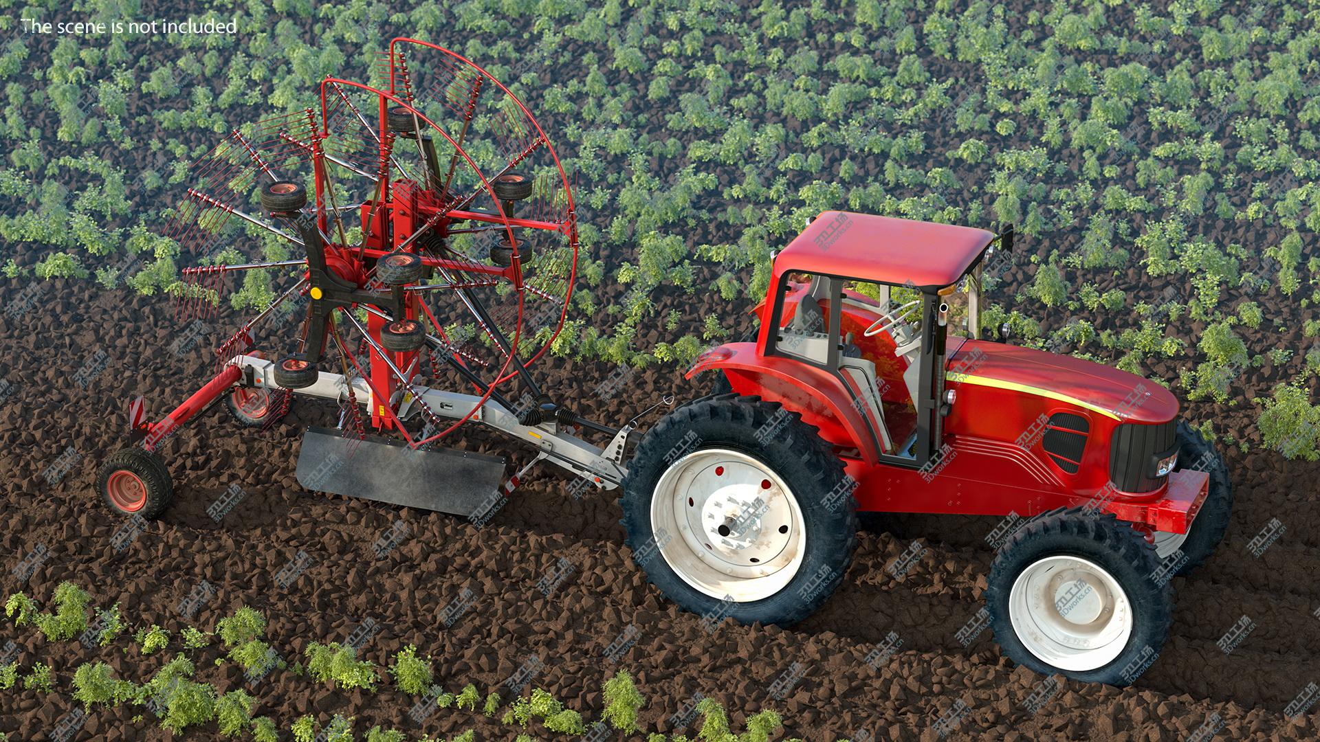 images/goods_img/202104093/Tractor with Used Twin Rotary Rake Generic Parked 3D model/4.jpg